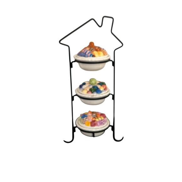 RARE Vintage Candy Ceramic 7 Pieces Set Dave Creation Co. Lyc Made In China - Picture 1 of 9